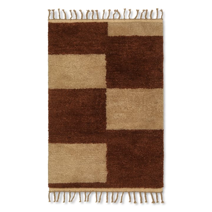 Mara håndknytt teppe 120 x 180 cm - Dark Brick-off-white - Ferm LIVING
