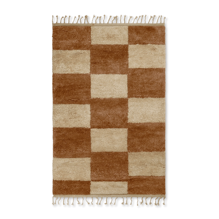 Mara håndknytt teppe 120 x 180 cm - Dark Brick-off-white - Ferm Living