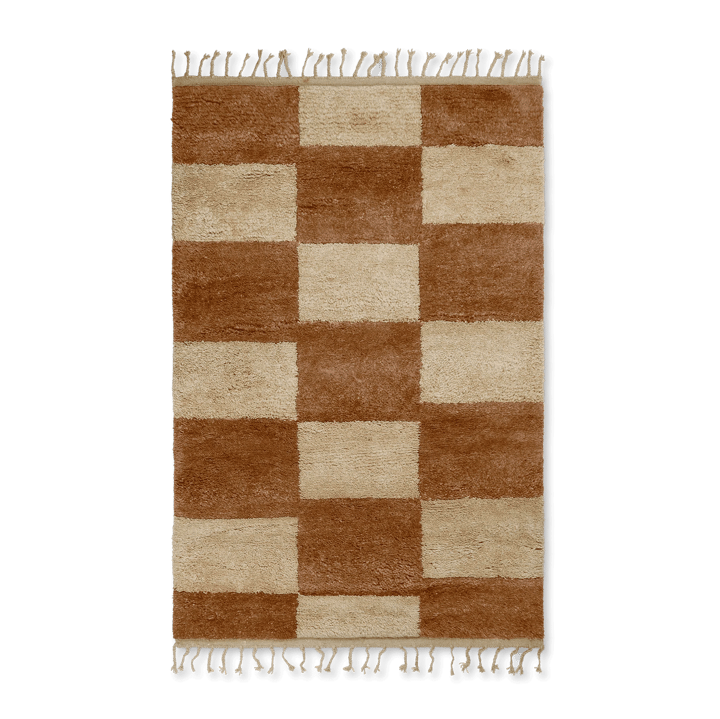 Mara håndknytt teppe 120 x 180 cm - Dark Brick-off-white - ferm LIVING