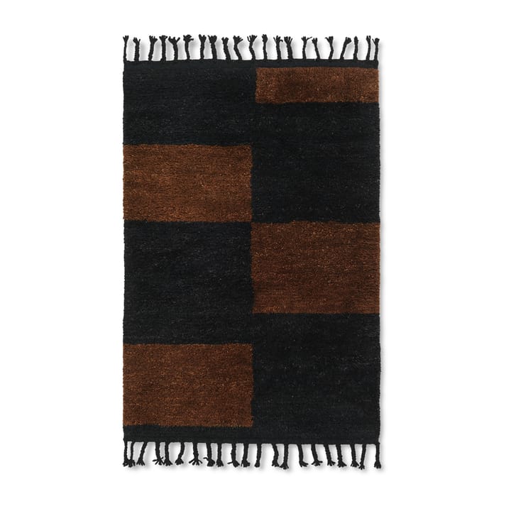 Mara håndknytt teppe 80 x 120 cm - Black-chocolate - Ferm LIVING