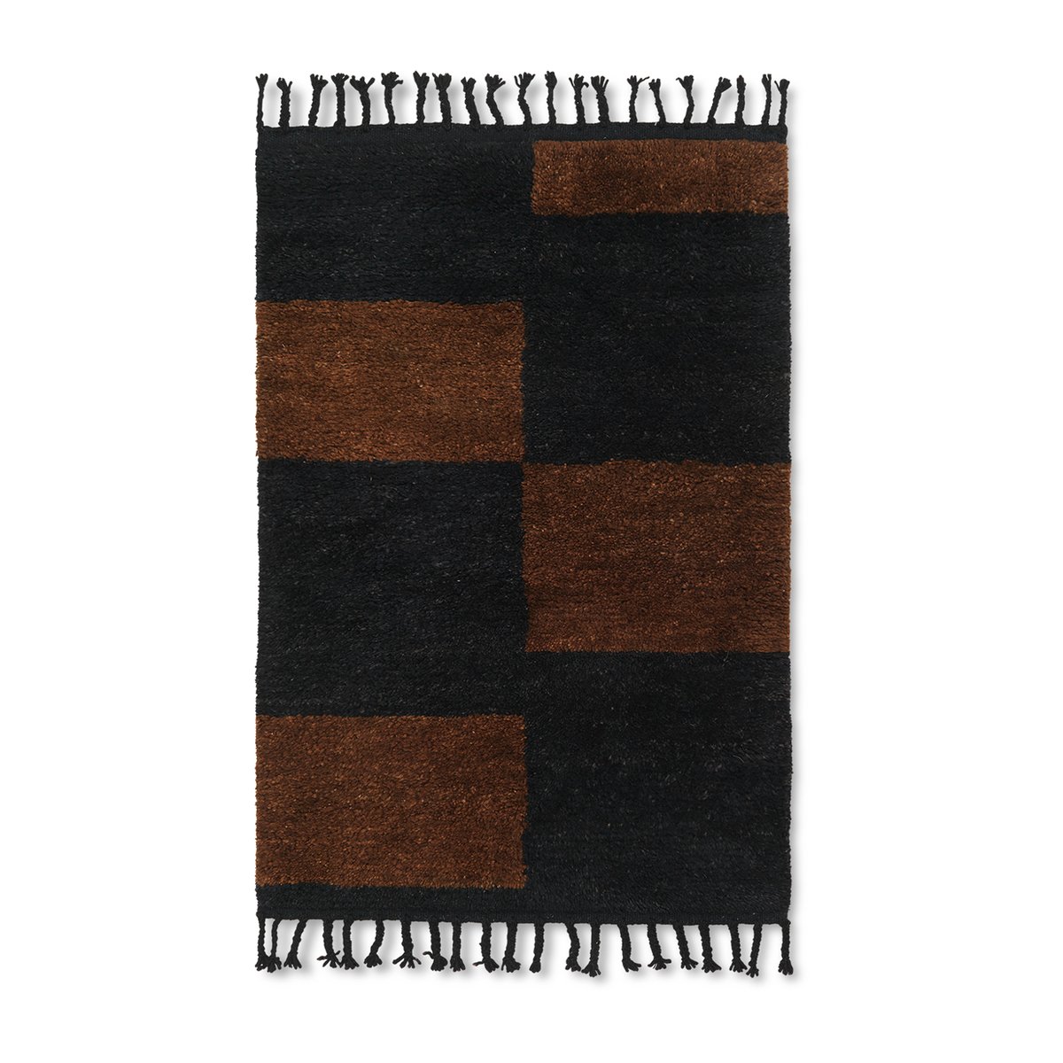 Bilde av ferm LIVING Mara håndknytt teppe 80 x 120 cm Black-chocolate