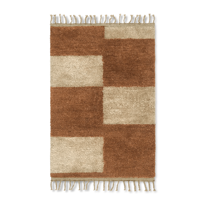 Mara håndknytt teppe 80 x 120 cm, Dark Brick-off-white Ferm Living