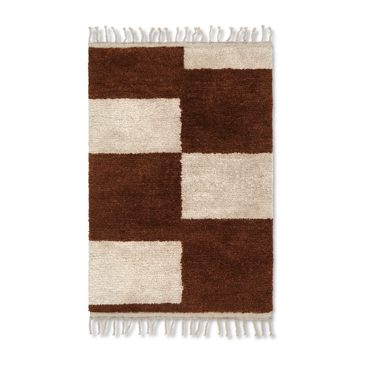 Mara håndknytt teppe 80 x 120 cm - Dark Brick-off-white - Ferm LIVING