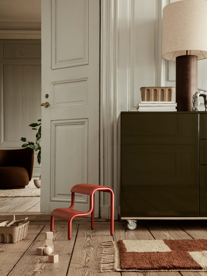 Mara håndknytt teppe 80 x 120 cm, Dark Brick-off-white Ferm Living