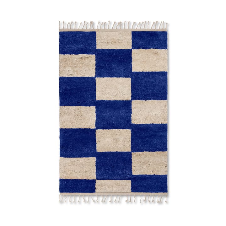 Mara teppe - Bright blue/off-white, l, 120 x 180 cm - Ferm LIVING