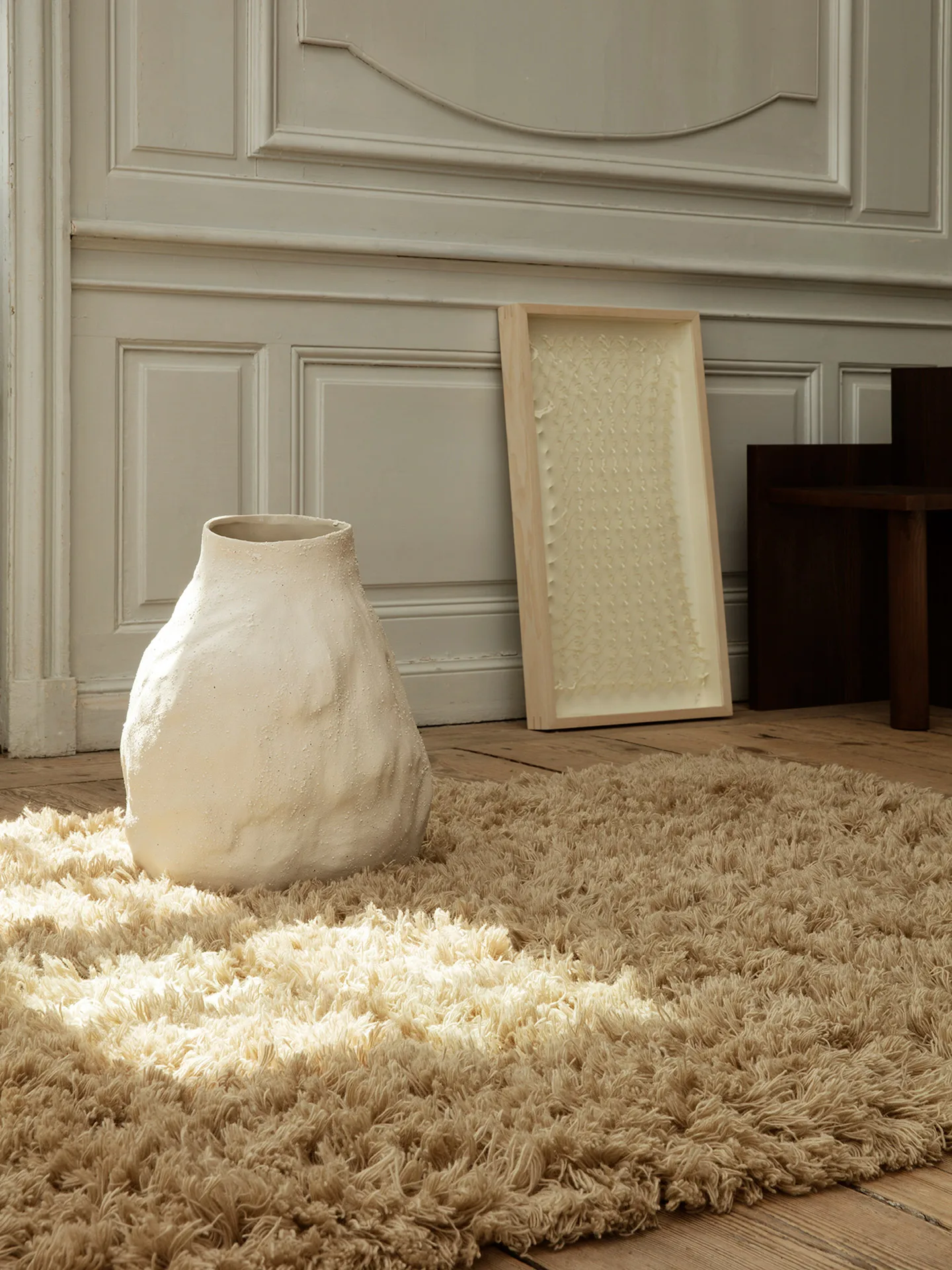Meadow High Pile gulvteppe 200x300 cm, Light Sand Ferm Living