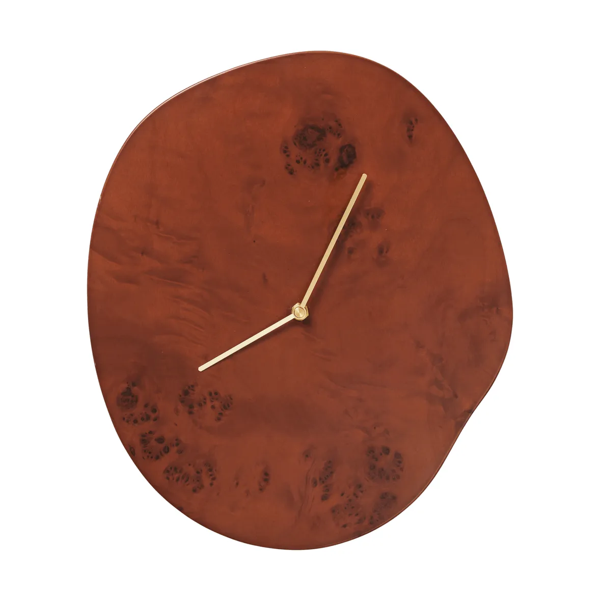 Ferm Living Melt veggklokke 28 x 33 cm Dark stained burl
