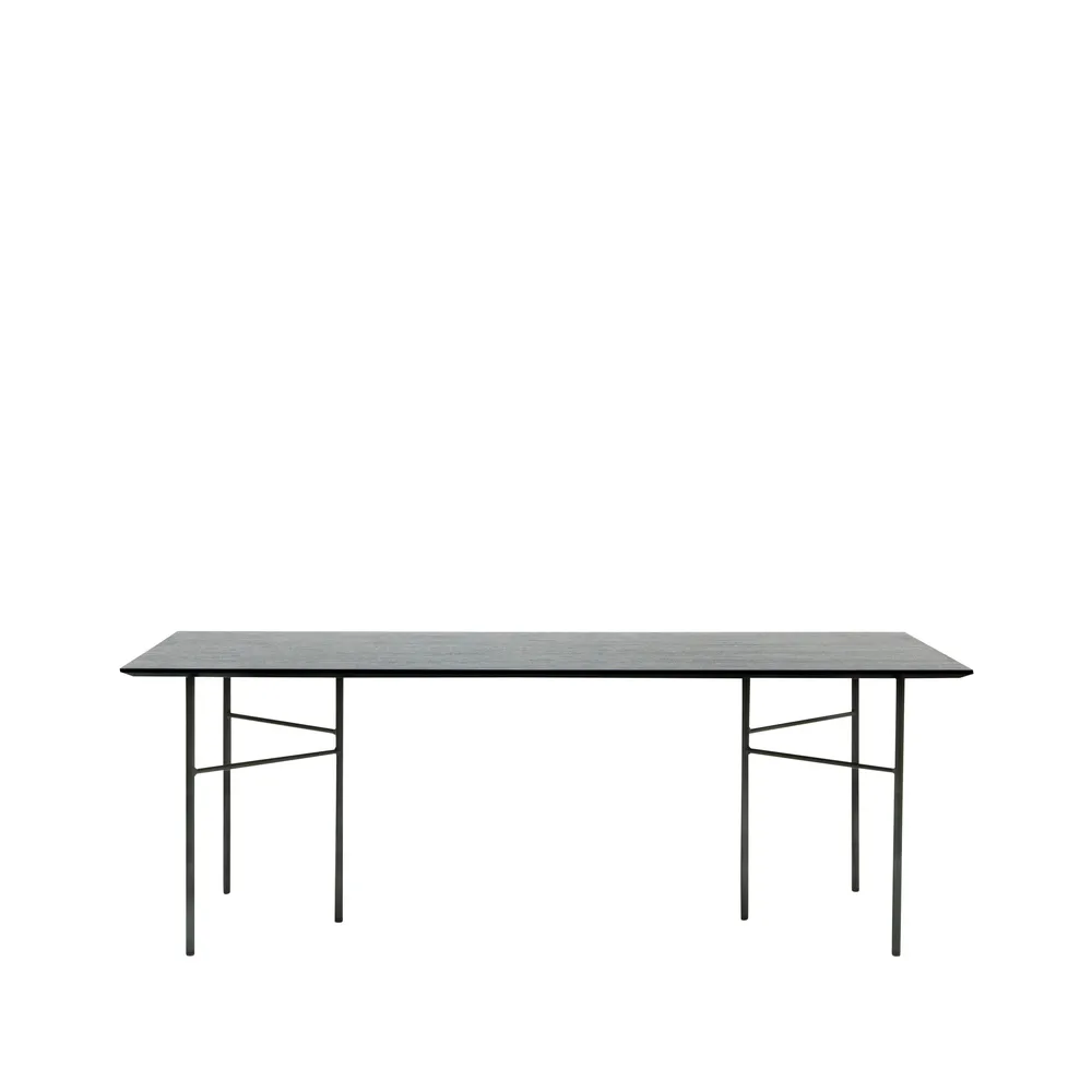 Mingle spisebord, Oak black, 210 cm, sorte metallben Ferm Living