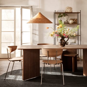 Mingle spisebord - Walnut veneer, 160 cm, vinklede ben av valnøttfinér - ferm LIVING