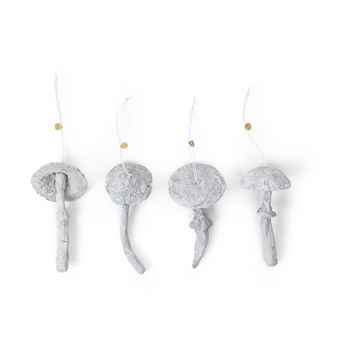 Mushroom ornament juletrepynt 4 deler - Faded white - Ferm LIVING