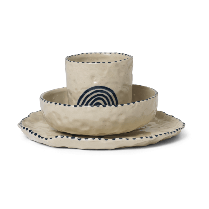 Naive barneservise 3 deler - Deep blue - Ferm Living