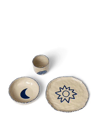 Naive barneservise 3 deler - Deep blue - Ferm Living
