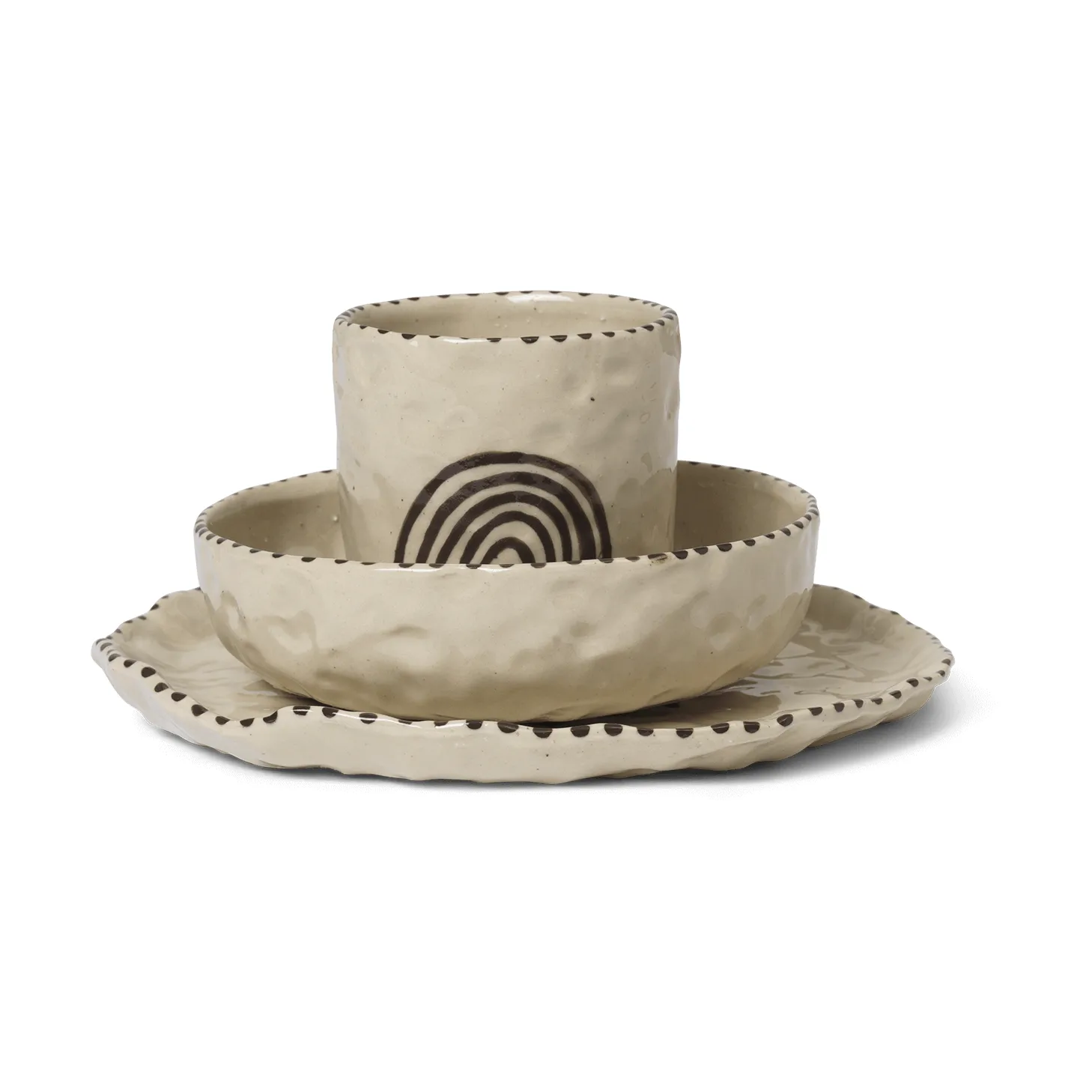 Naive barneservise 3 deler, Red brown Ferm Living