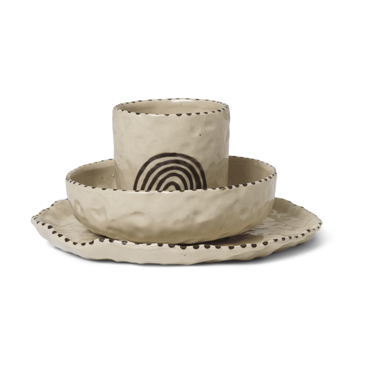 Naive barneservise 3 deler - Red brown - Ferm Living