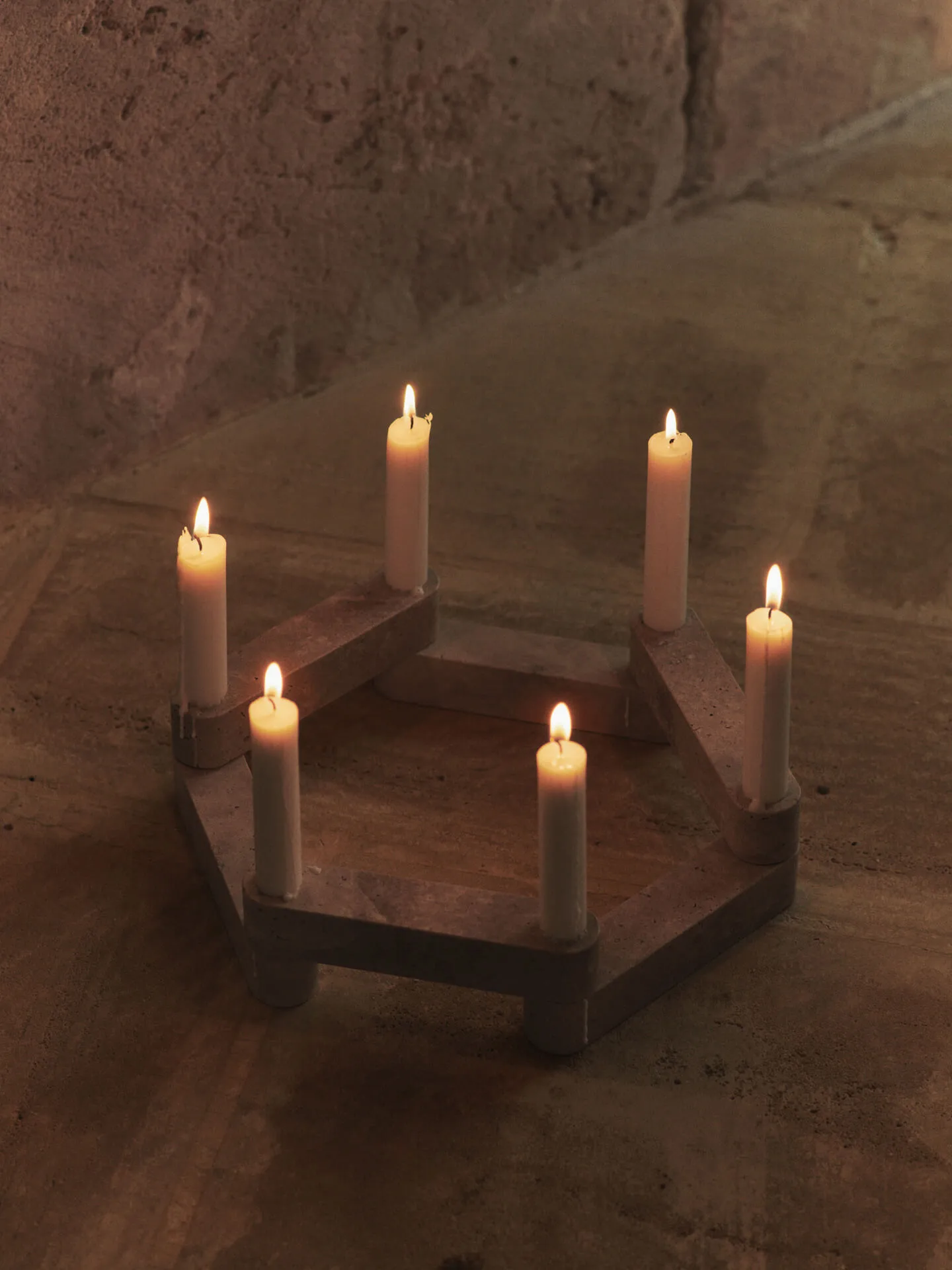Newel modul lysestake 6 deler, Travertine Ferm Living