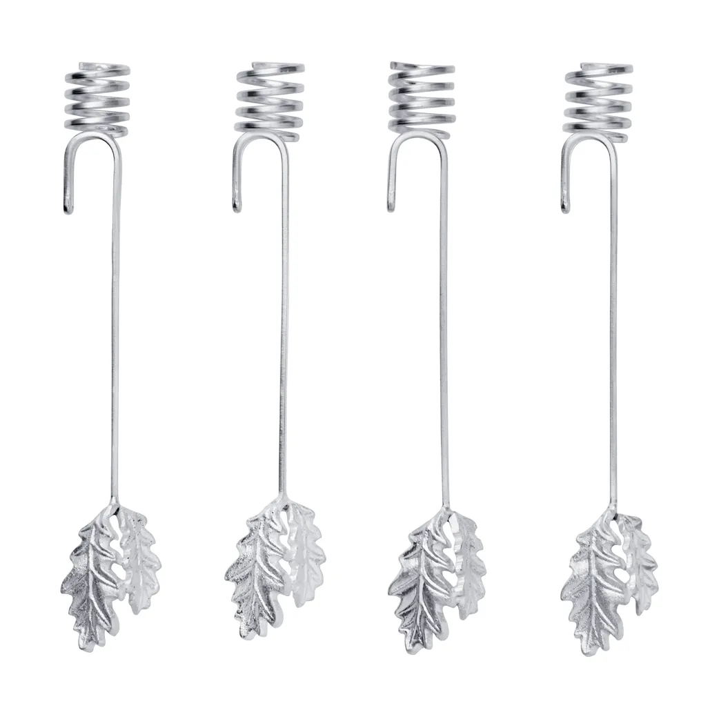 Oak leaf christmas tree lysestake 4-pakning, Silver Ferm Living