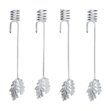 Oak leaf christmas tree lysestake 4-pakning - Silver - Ferm Living