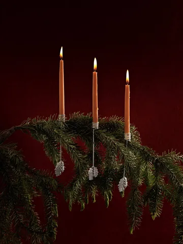 Oak leaf christmas tree lysestake 4-pakning - Silver - Ferm Living