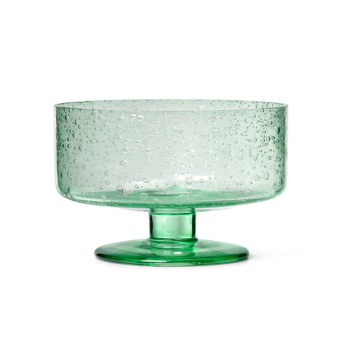Ferm Living Oli dessertglass 54 cl Recycled Clear | Skandinavisk Design | Dessertskåler | Grønn