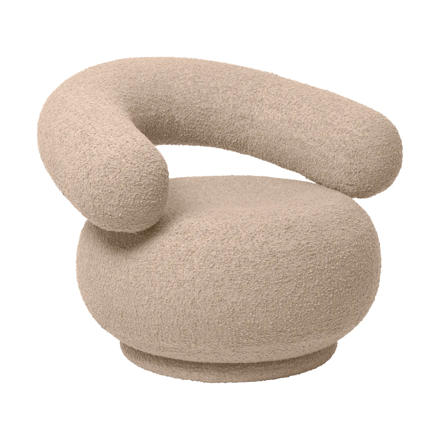 Orbo Lounge-stol svingbar, Raw bouclé - Natural Ferm Living