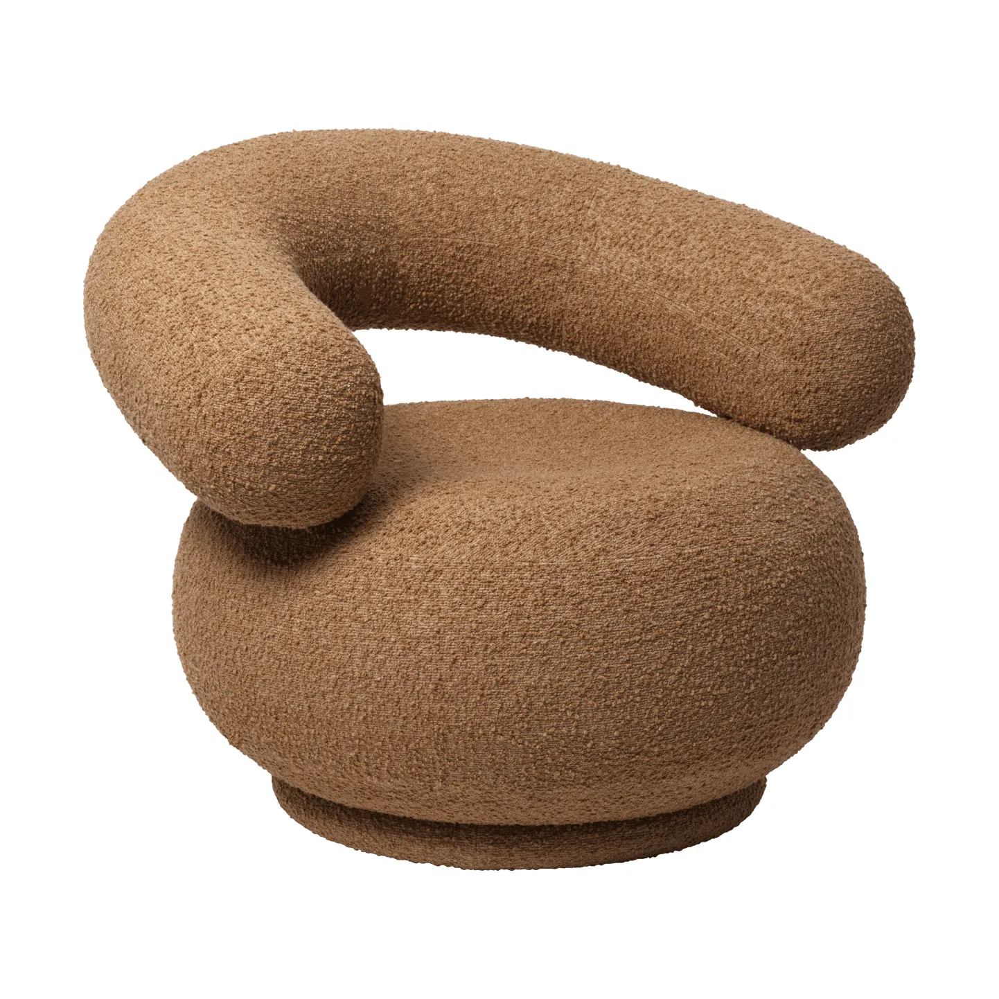 Orbo Lounge-stol svingbar, Raw bouclé - Tan Ferm Living