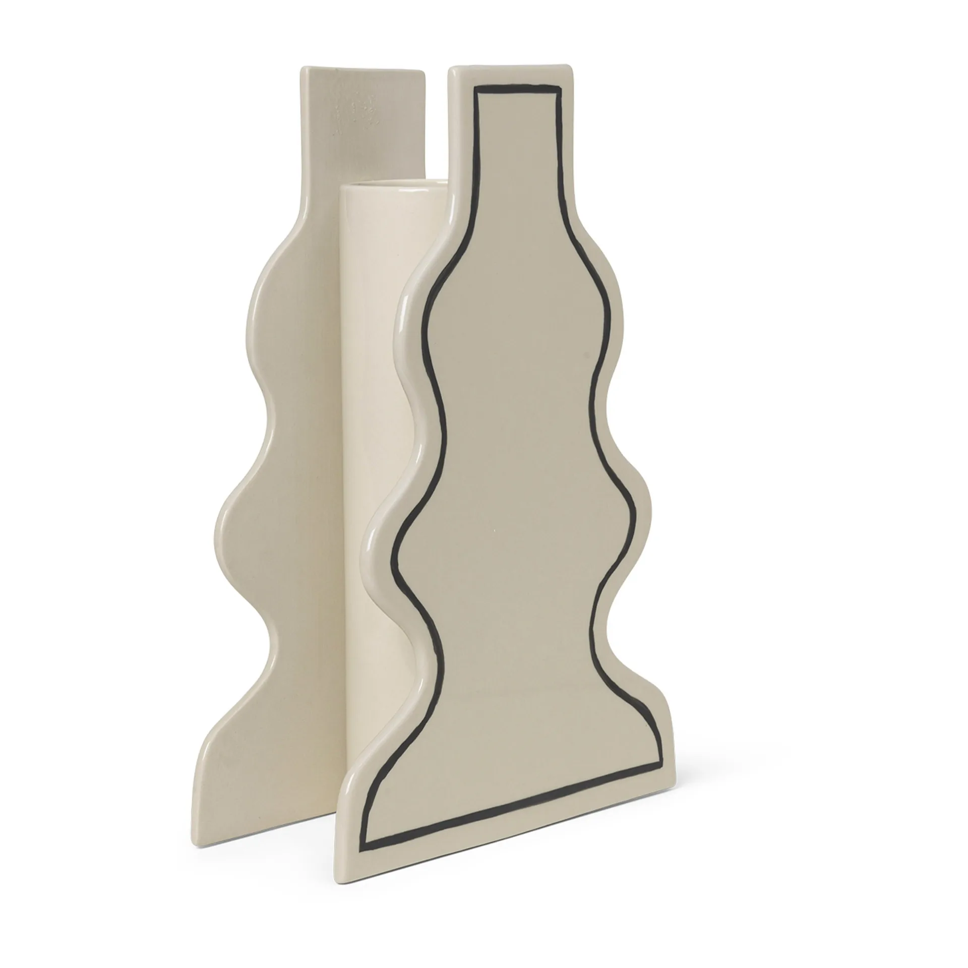 Paste vase curvy 36 cm, Off-white Ferm Living