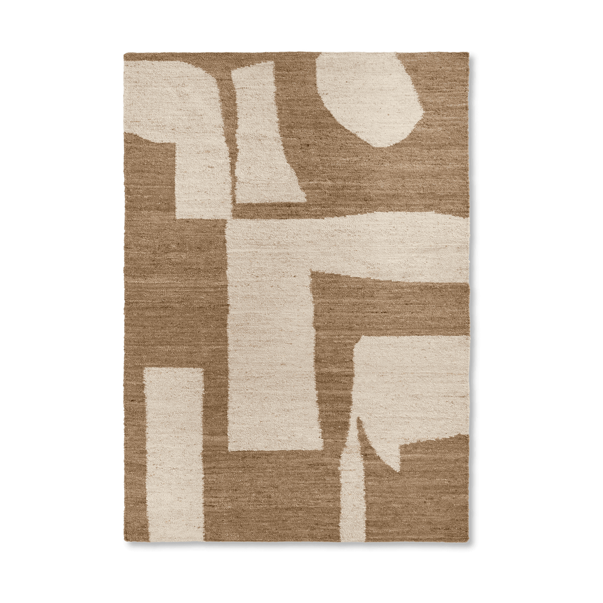 Bilde av Ferm Living Piece ullteppe Off-white-Toffee 200 x 300 cm
