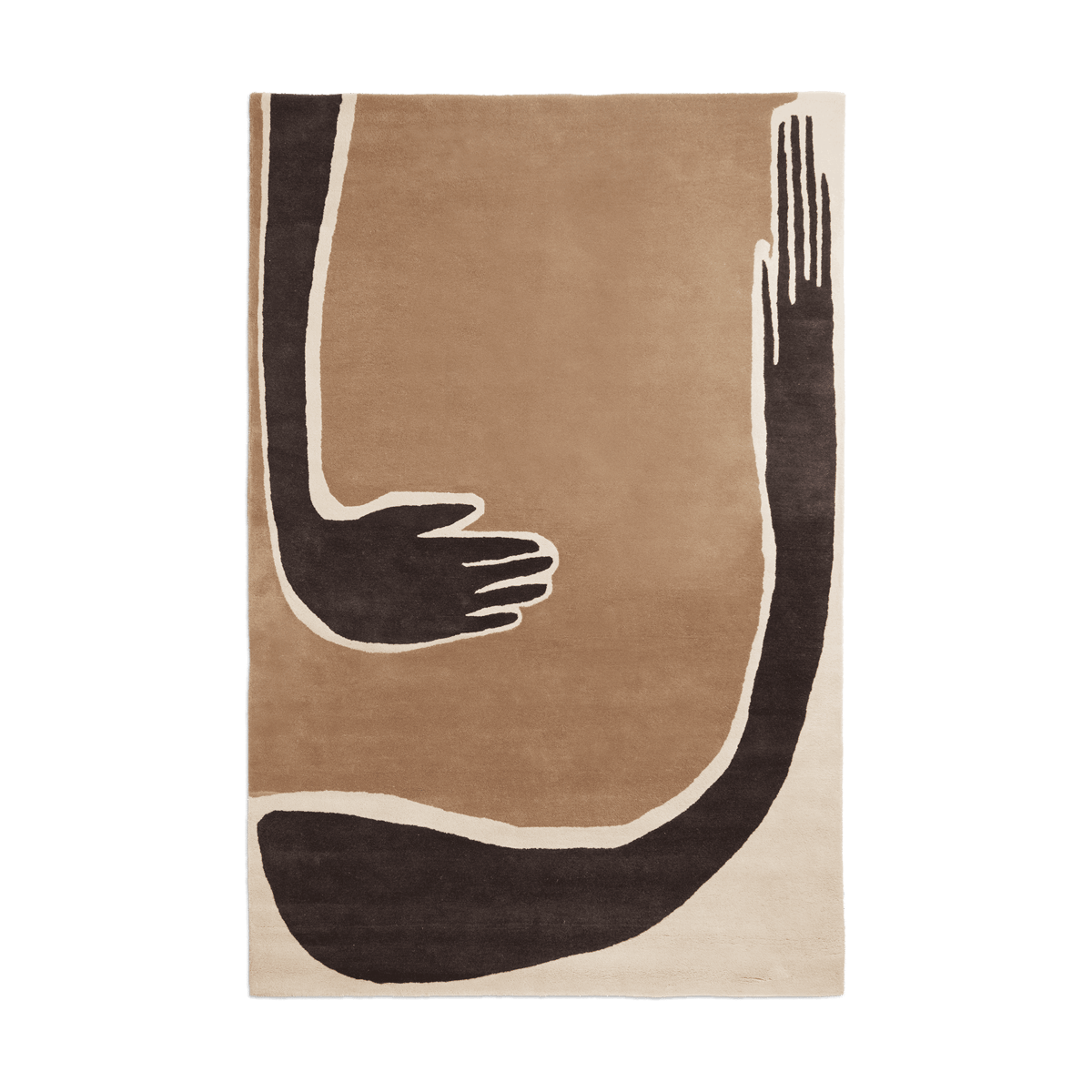 Bilde av Ferm Living Pose teppe Coffee-off white 200x300 cm