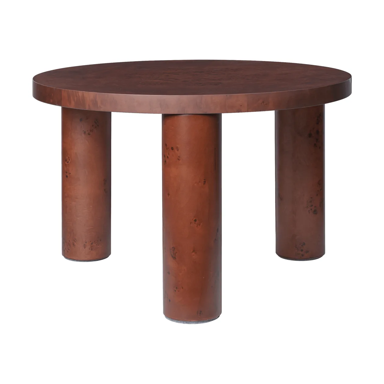 Post salongbord small Ø 65 cm, Dark stained burl Ferm Living