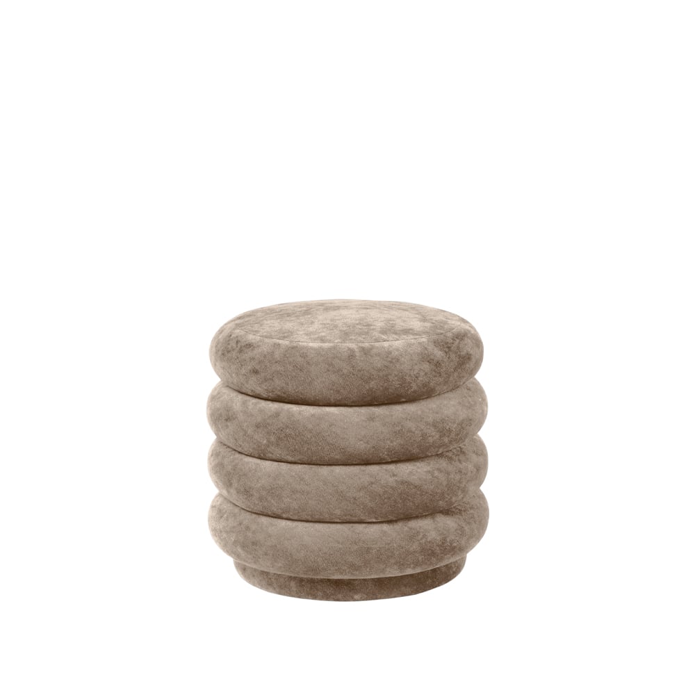 Ferm Living Pouf Round sittepuff tekstil faded velvet 26 beige