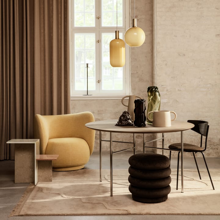 Pouf Round sittepuff, tekstil faded velvet 26 beige Ferm Living