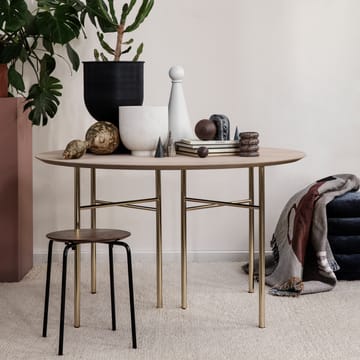 Pouf Round sittepuff - tekstil faded velvet 26 beige - Ferm Living