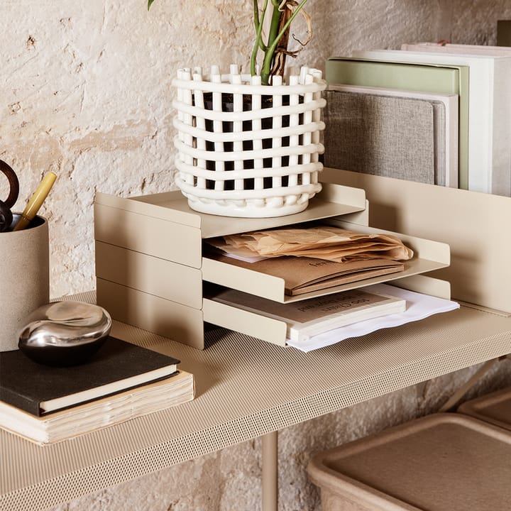 Punctual Perforated hylle 90 cm, oak oiled, cashmere Ferm Living