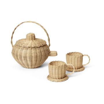 Rattan teservise 3 deler - Natural - Ferm Living