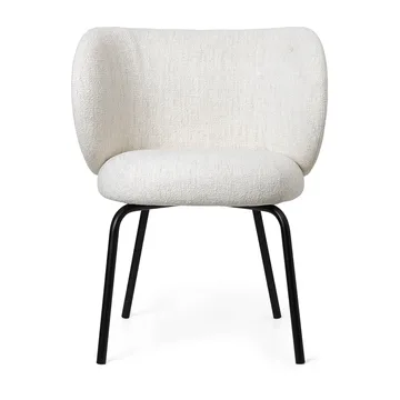 Rico dining chair bouclé - Offwhite-black - Ferm Living