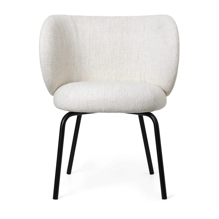 Rico dining chair bouclé - Offwhite-black - Ferm LIVING