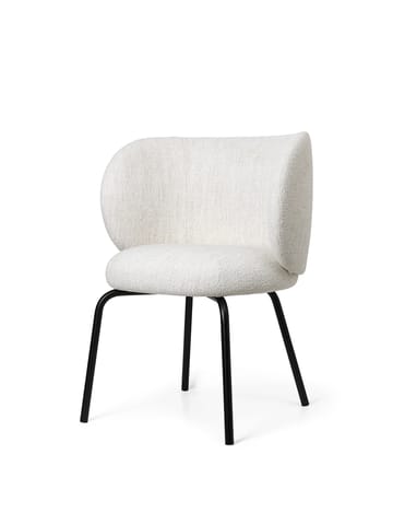 Rico dining chair bouclé - Offwhite-black - Ferm Living