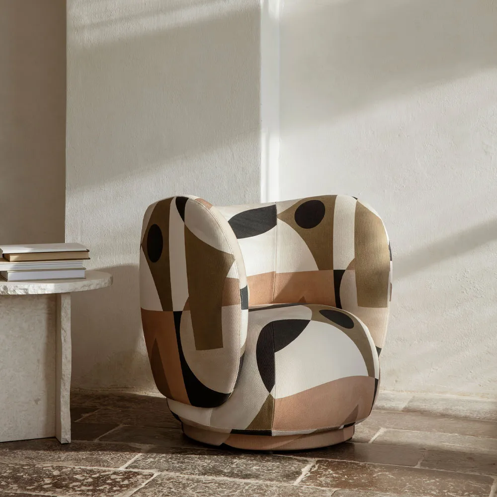 Rico lounge chair lenestol, Brown, brushed Ferm Living
