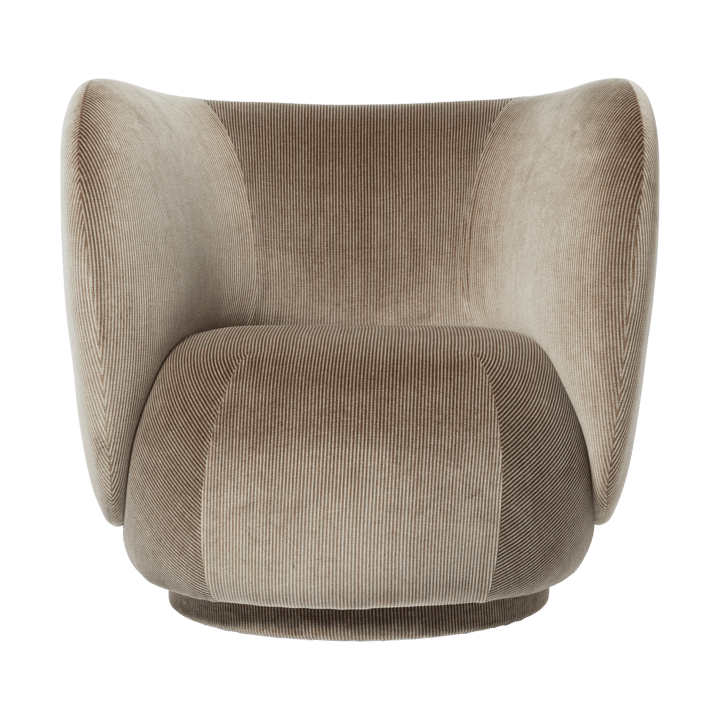 Rico lounge chair lenestol - Devoré velvet-Flint grey - Ferm Living