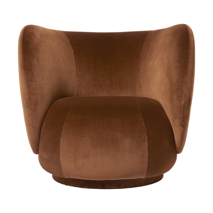 Rico lounge chair lenestol swivel - Devoré velvet-Rust - Ferm Living