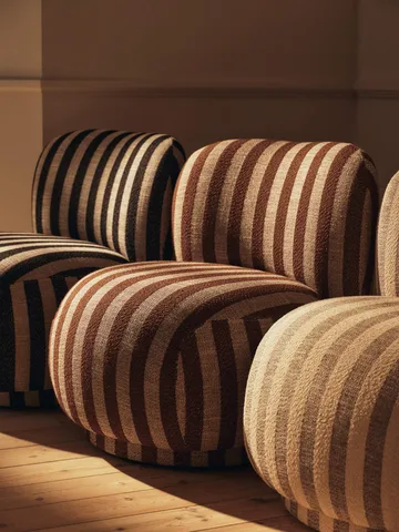 Rico lounge chair piccolo lenestol - Louisiana, Sand-chocolate - Ferm Living