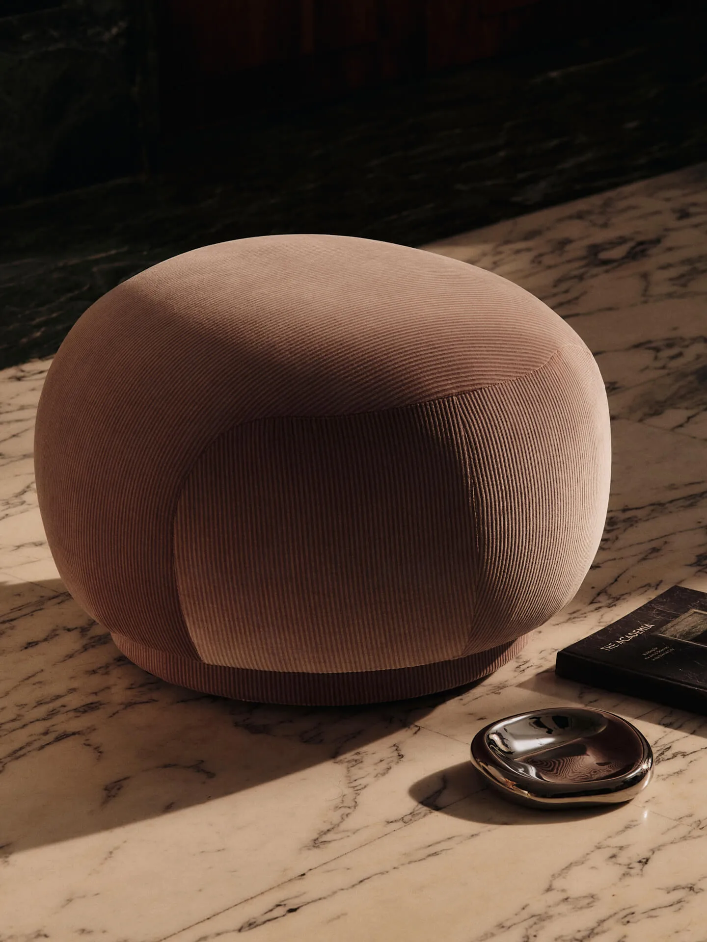 Rico Pouf sittepuff, Devoré Velvet-blush Ferm Living