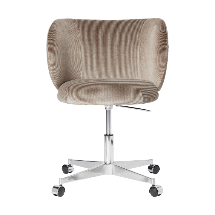 Rico spisebordsstol på hjul Devoré Velvet - Flint Grey - Ferm Living