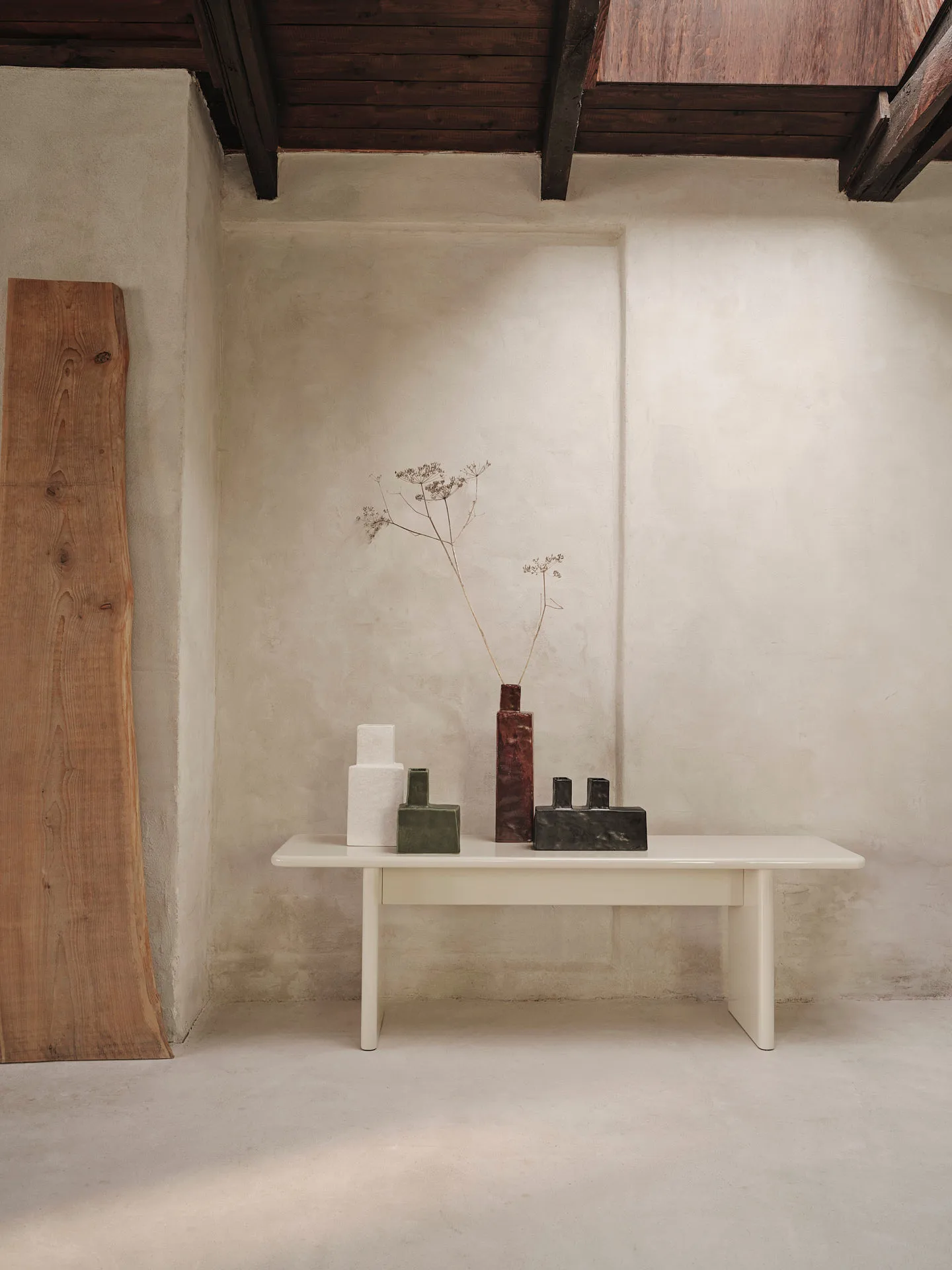 Rink benk 140 cm, Eggshell Ferm Living