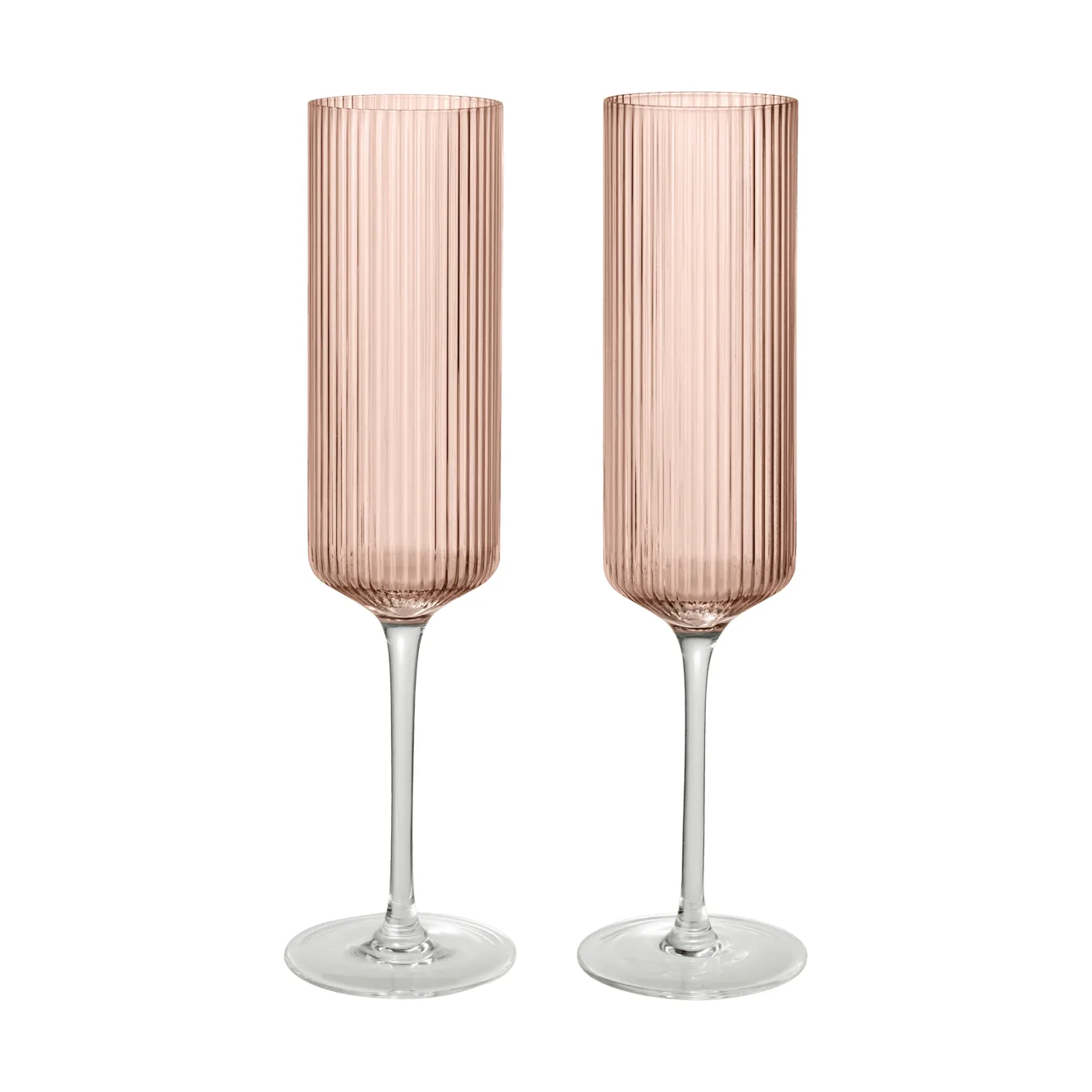 Ripple Champagne flutes champagneglass 15 cl 2-pakning, Blush Ferm Living