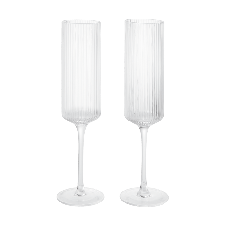 Ripple Champagne flutes champagneglass 15 cl 2-pakning, Clear Ferm Living