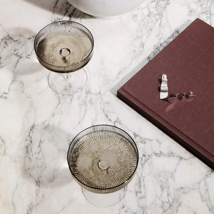 Ripple champagneglass 2-pakn., Smoked grey Ferm Living