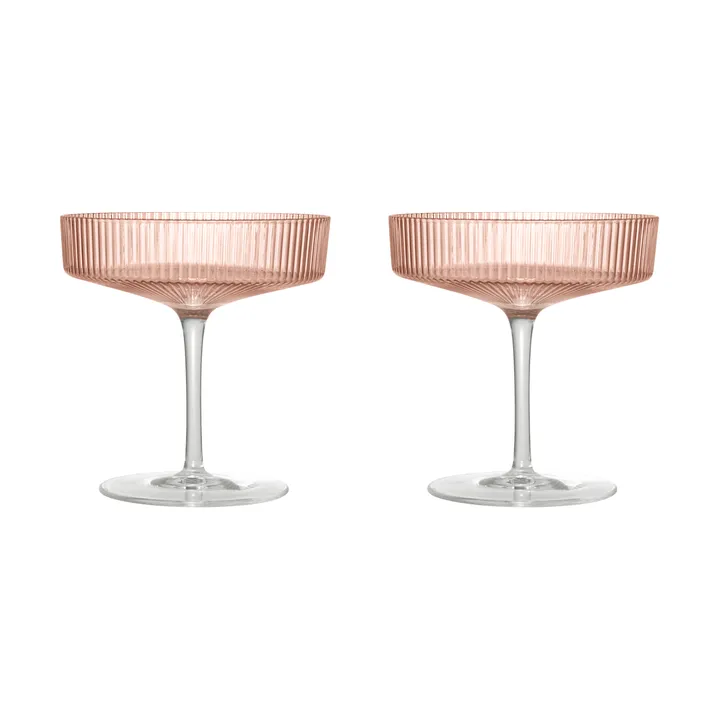 Ripple champagneglass 2-pakning - Blush - Ferm Living