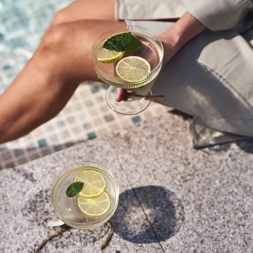 Ripple champagneglass 2-pakning - klar - Ferm Living