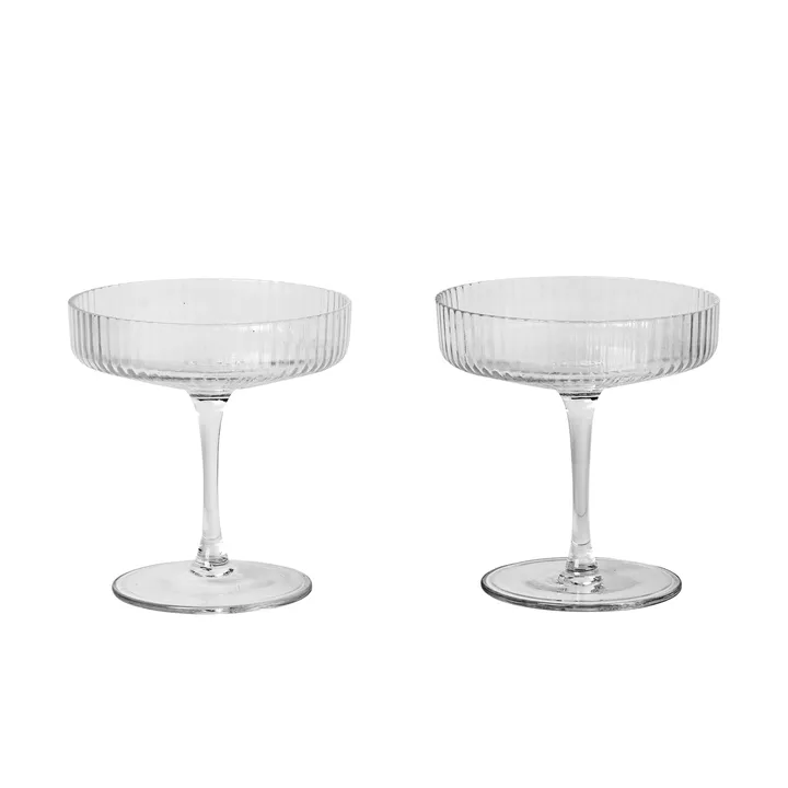 Ripple champagneglass 2-pakning - klar - Ferm Living
